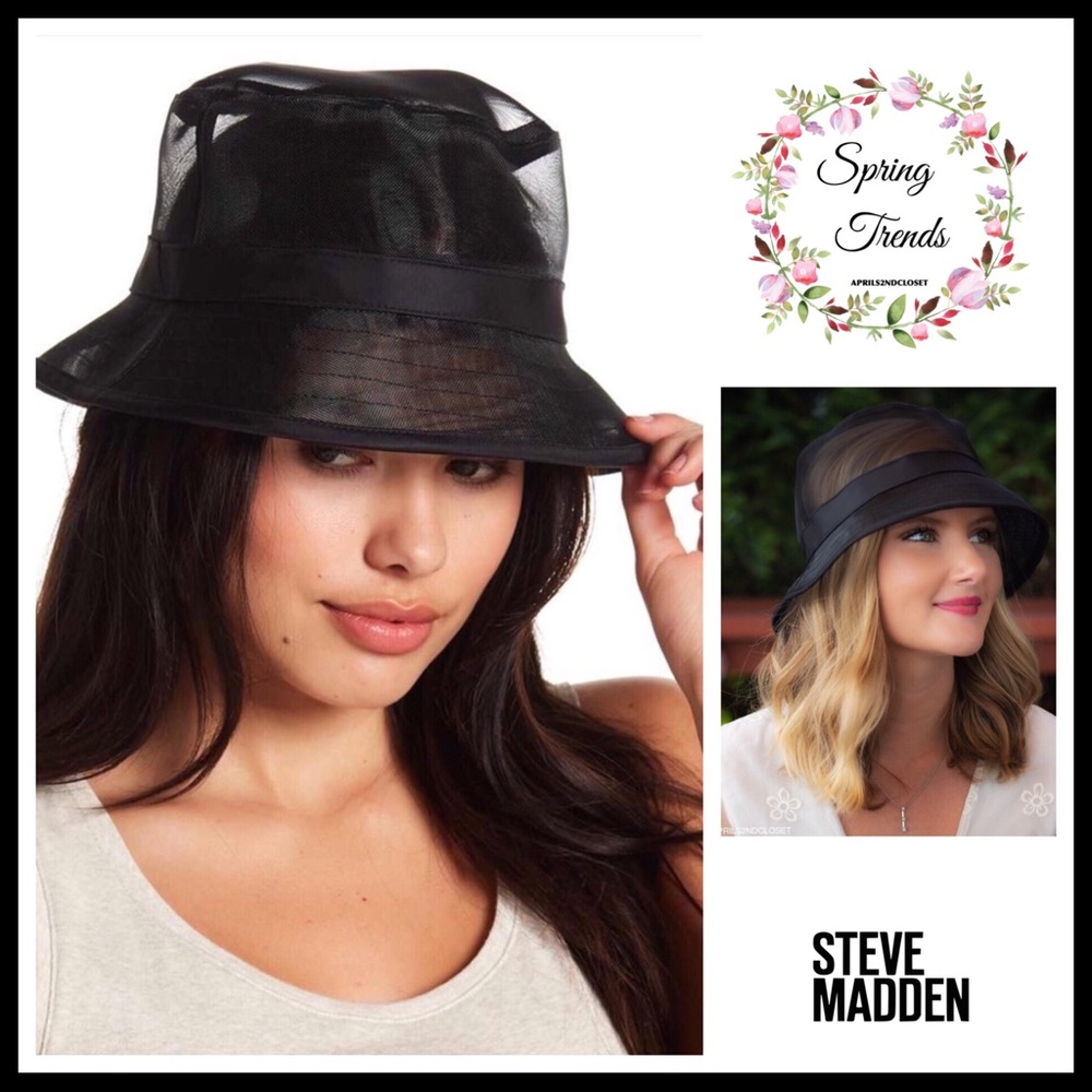 STEVE MADDEN LUXE BLACK MESH BUCKET HAT - Picture 8 of 8